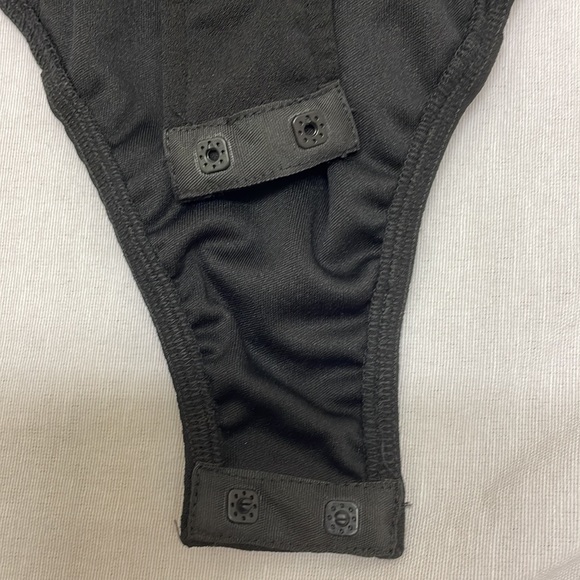 Nude Black Body Suit with Harness Front and Gold Zipper Down the Back - Picture 5 of 6